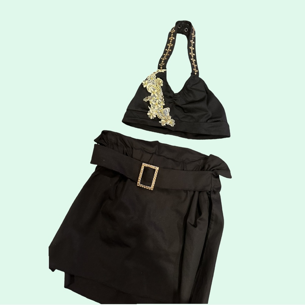 black two piece skirt costume
